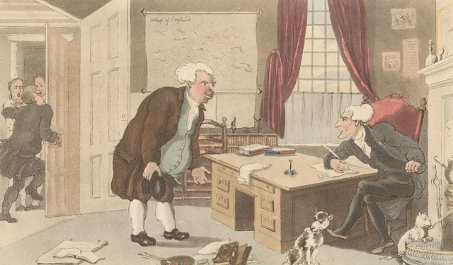 Un librero de visita en casa del doctor Syntax, Thomas Rowlandson