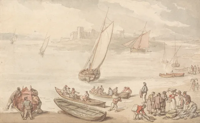 Vente de poisson sur une plage