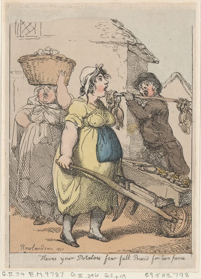 Here's Your Potatoes, Four Full Pounds for Two Pence, Thomas Rowlandson
