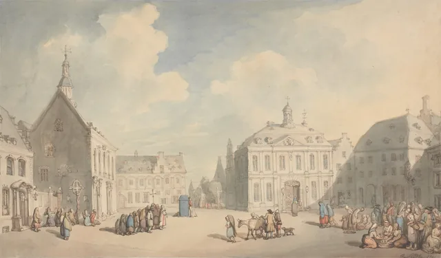 Vue de la place du marché de Juliers en Westphalie