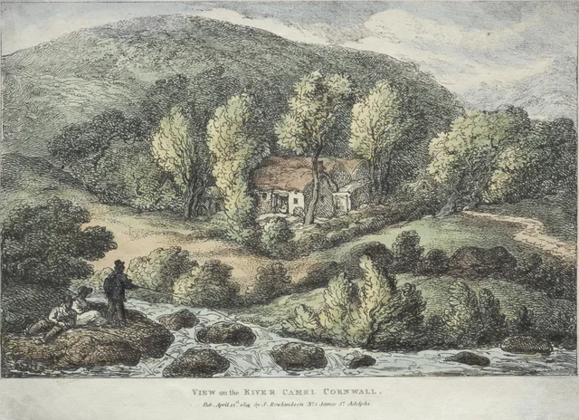 Views in Cornwall: View on the River Camel, Cornwall, Thomas Rowlandson