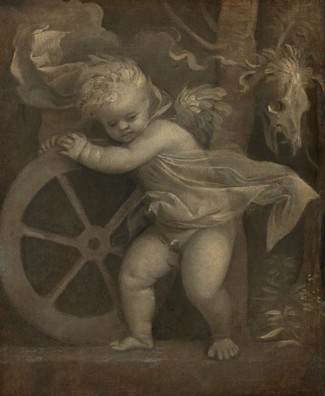 Cupid with the Wheel of Time