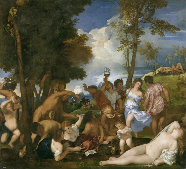 The Bacchanal of the Andrians, Titien