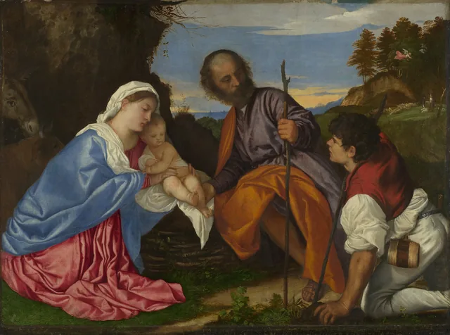 La Sainte Famille avec un berger, Titien