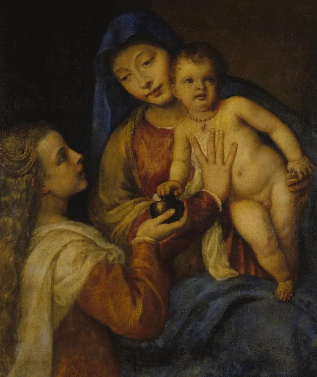 Madonna and Child with Mary Magdalene, Titien
