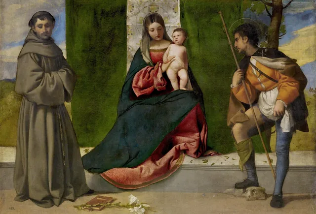 La Vierge à l'Enfant entre saint Antoine de Padoue et saint Roch, Titien