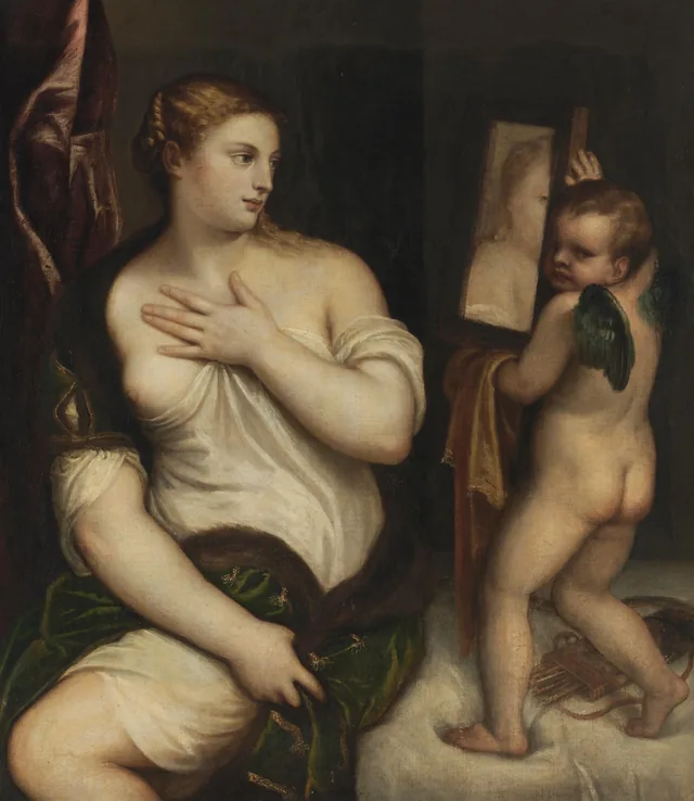 Venus and Cupid with a Mirror, Titien