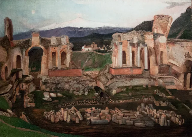 Ruínas do teatro grego de Taormina, Tivadar Csontváry Kosztka