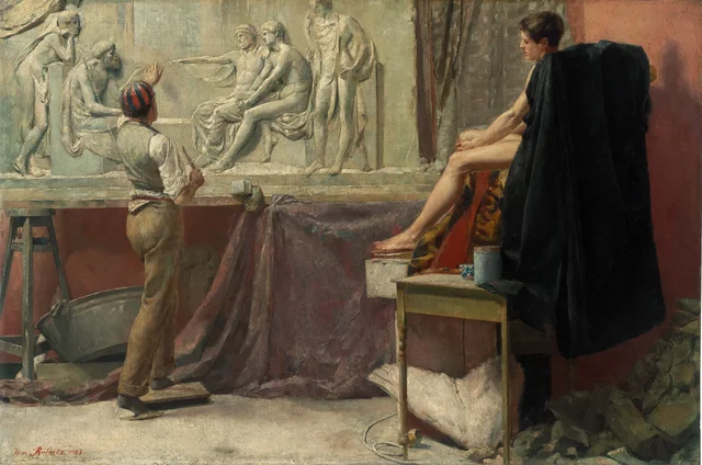 O ateliê do escultor, Tom Roberts