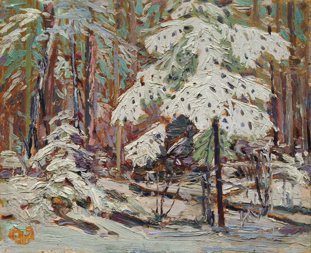Nieve en el bosque