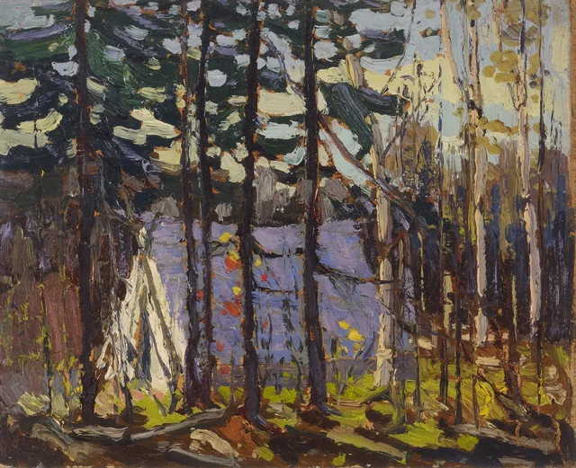 El campamento del artista, lago Canoe, parque Algonquin, Tom Thomson