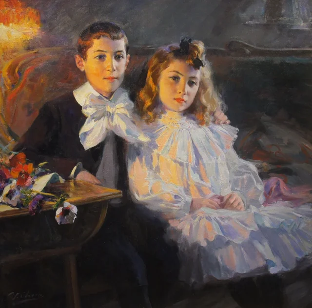 Carmen and Felipe, the Painter's Children, Ulpiano Checa