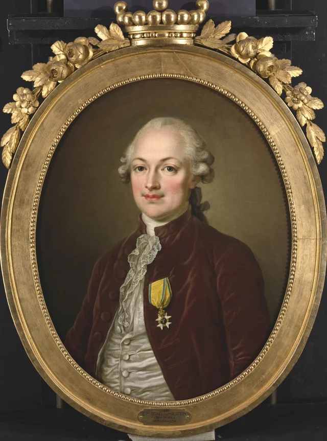 Erik Magnus Staël von Holstein (1749-1802), barão, tenente, embaixador em Paris, casado com a escritora Anne Louise Germaine Necker, Ulrika Pasch