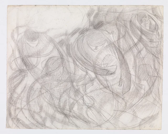 States of Mind: The Farewells (recto); Study for Female Figure (Ines) (verso), Umberto Boccioni