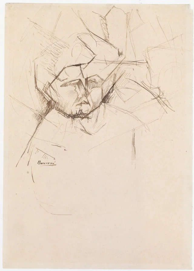 Analytical Study of a Woman's Head Against Buildings, Umberto Boccioni