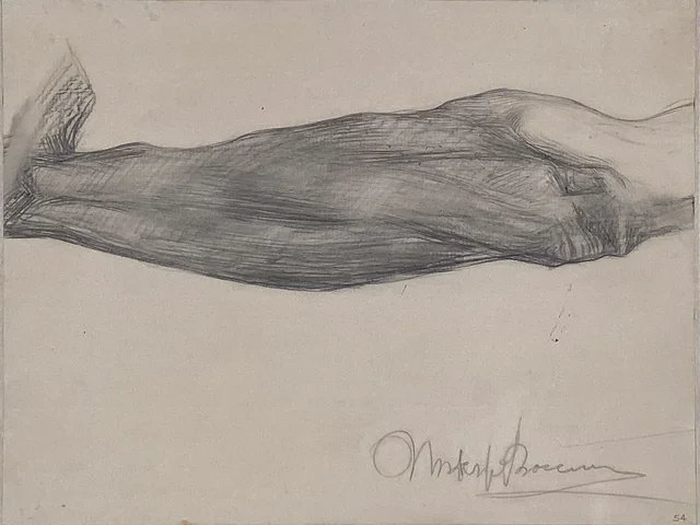Study of a Man's Forearm (recto); Study of Extended Arms with Hands Clasped (verso)