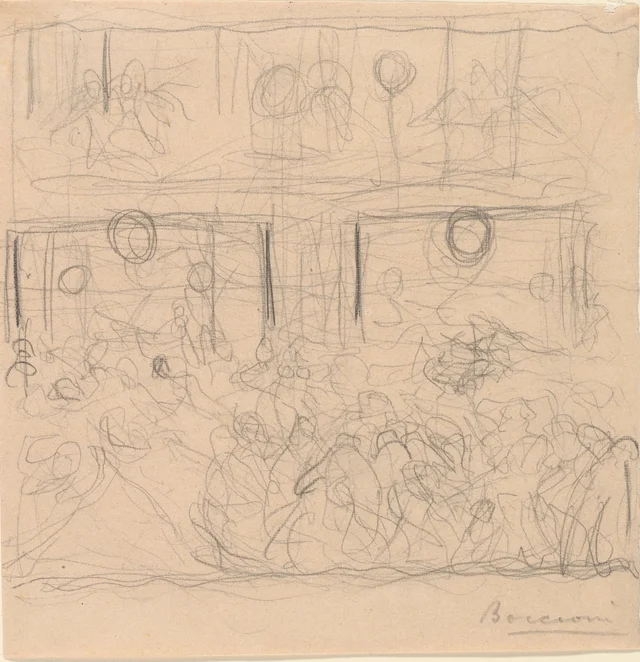 Study for "The Riot", Umberto Boccioni