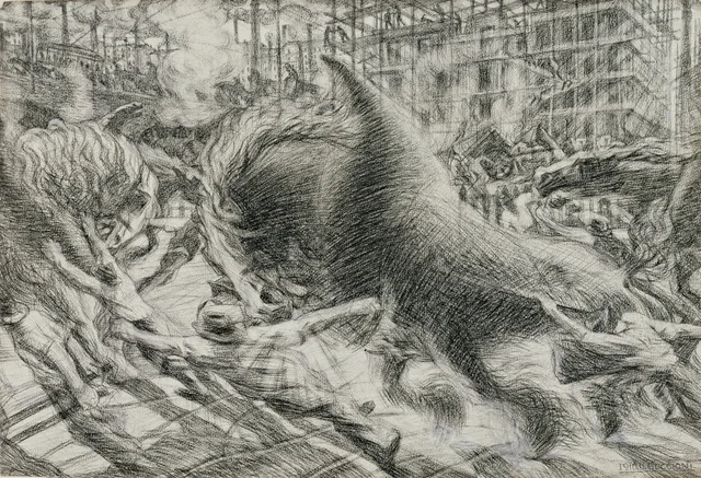 Study for The City Rises, Umberto Boccioni