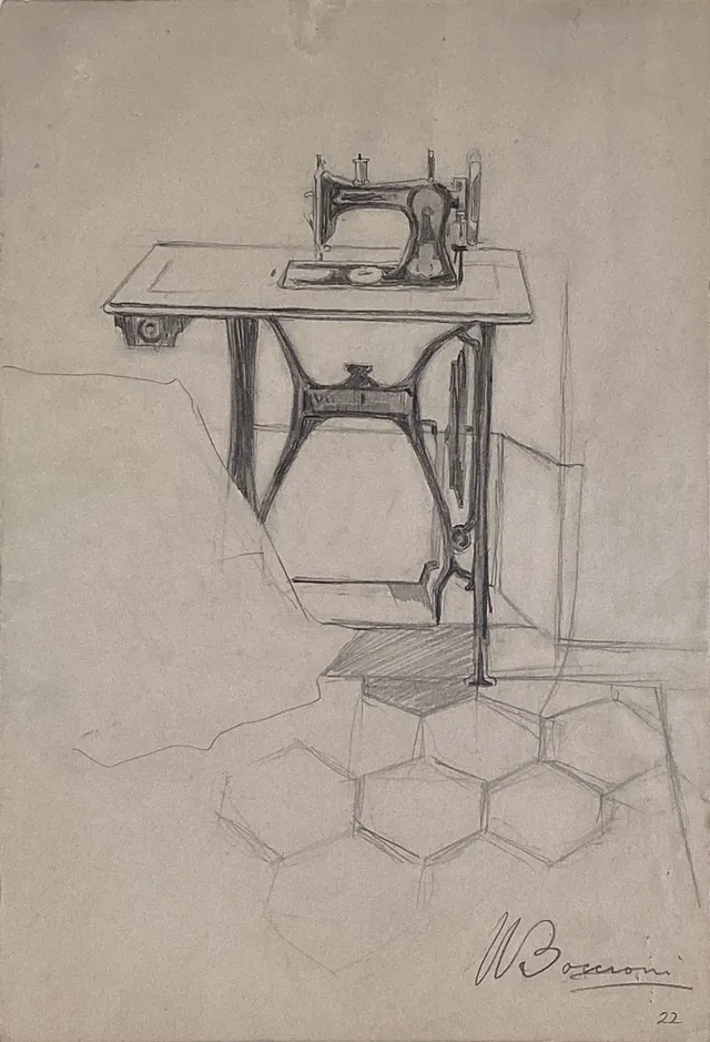 Study for "The Story of a Seamstress": Sewing Machine, Umberto Boccioni