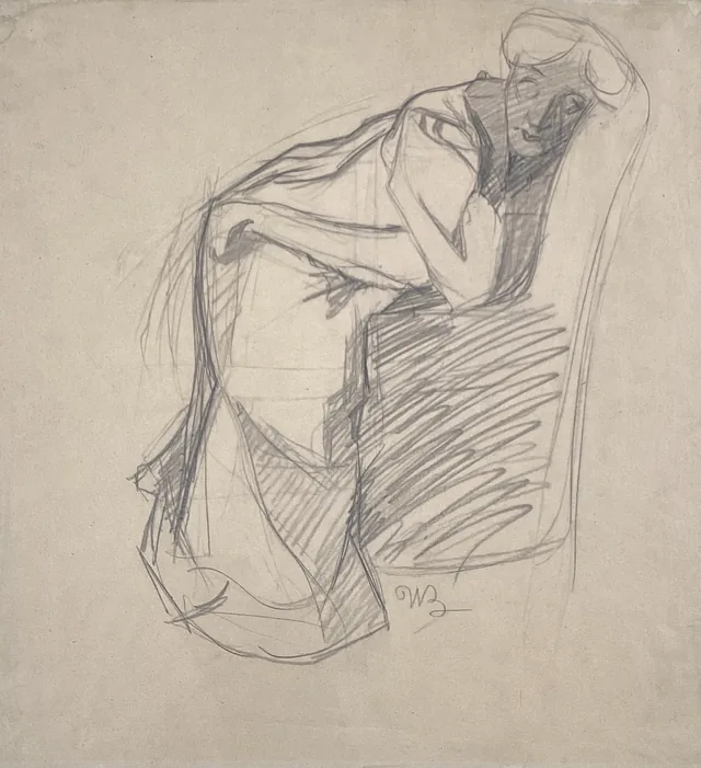 Woman Leaning on a Chair (The Artist's Sister), Umberto Boccioni