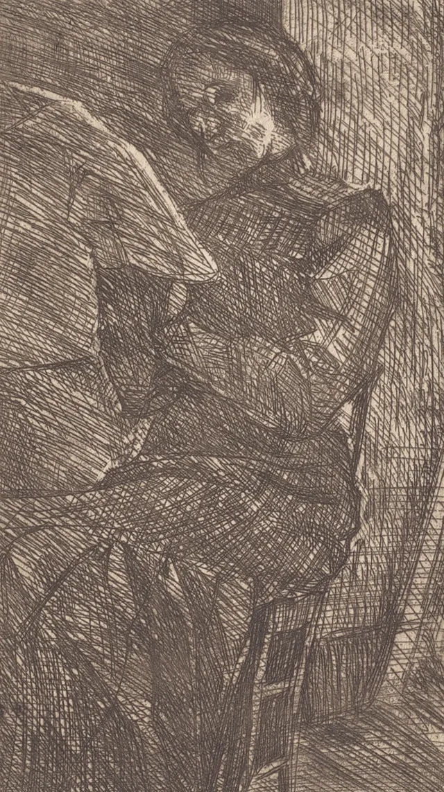 Mujer leyendo, Umberto Boccioni
