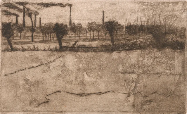 Paysage avec usines
