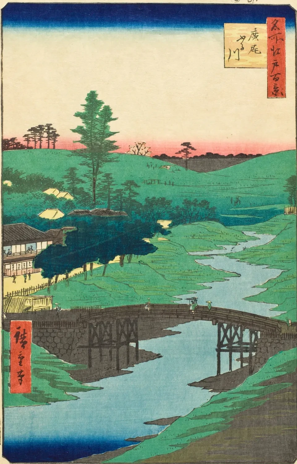 El río Furukawa en Hiroo, Utagawa Hiroshige