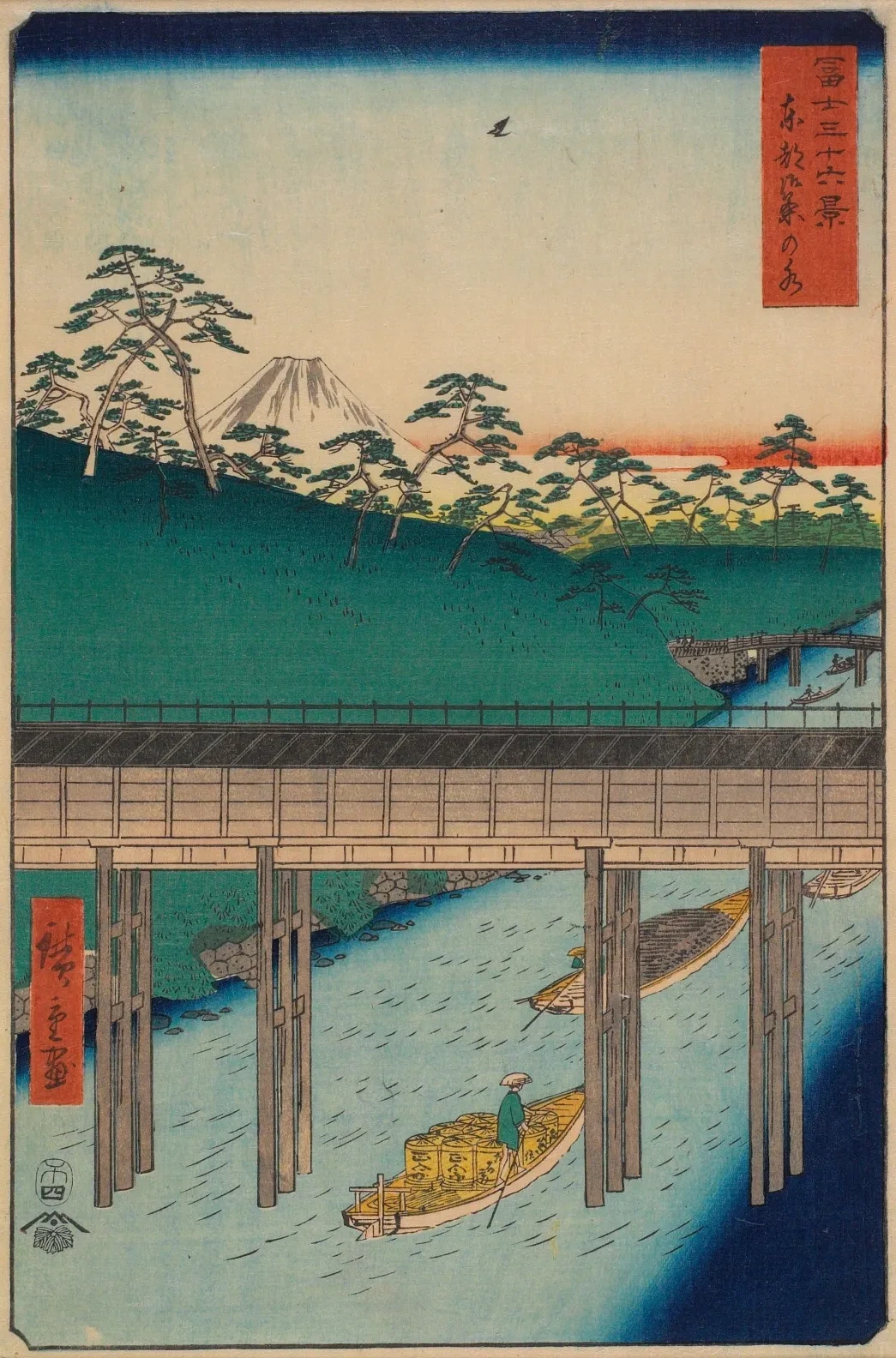Ochanomizu en la capital del Este, de la serie Treinta y seis vistas del monte Fuji, Utagawa Hiroshige