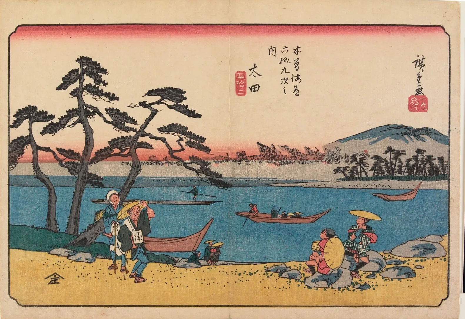 Ōta, de la série Les Soixante-neuf Stations du Kisokaidō, Utagawa Hiroshige