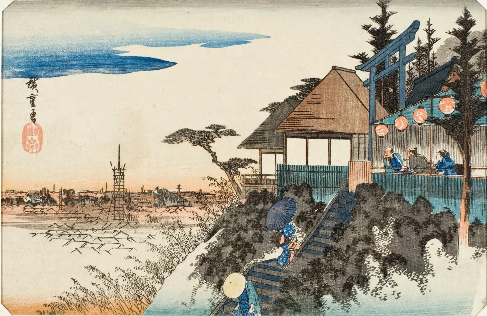 Cuesta este del santuario Kanda Myōjin, Utagawa Hiroshige