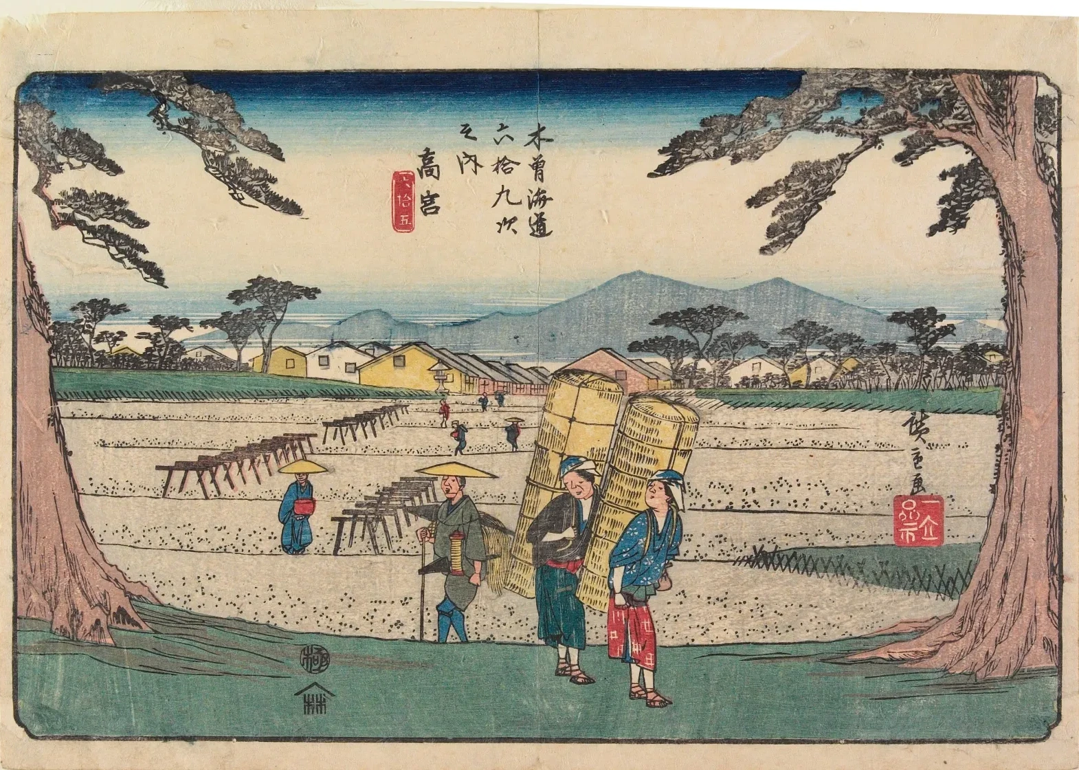 Takamiya, de la série Les Soixante-neuf Stations du Kisokaidō, Utagawa Hiroshige