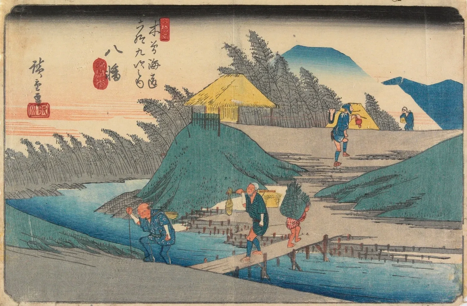 Yawata, de la serie Las sesenta y nueve estaciones del Kisokaidō, Utagawa Hiroshige