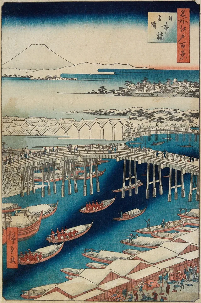 Clear Sky after a Snowfall at Nihonbashi Bridge, from the series One Hundred Famous Views of Edo