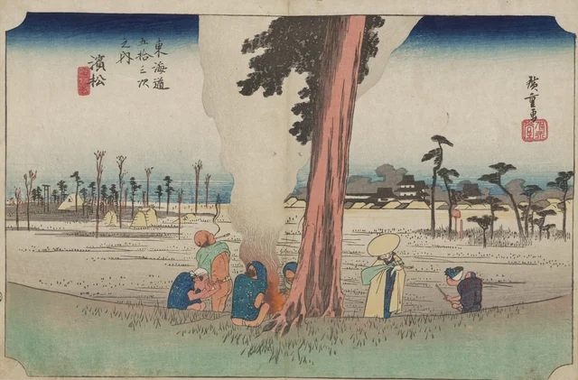Hamamatsu--Scene of a Winter Field, from the series The Fifty-three Stations of the Tōkaidō (Hōeidō edition)