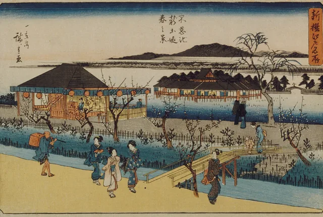 Vista primaveral del nuevo malecón de Shinobazu