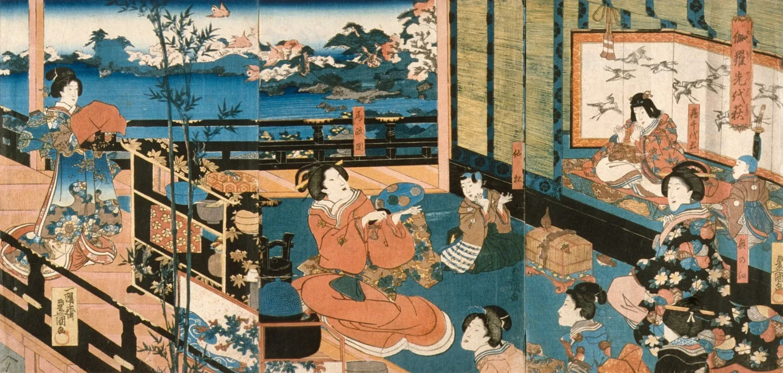 Scene from the Play Meiboku Sendai Hagi: The Prince Watching Tea Preparation, Utagawa Kunisada