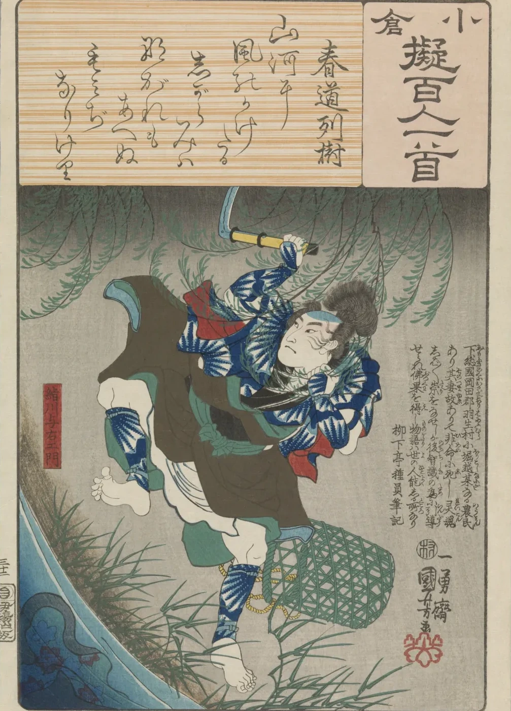 Kinugawa Yoemon, da série Imitação de Ogura dos Cem poemas, Utagawa Kuniyoshi