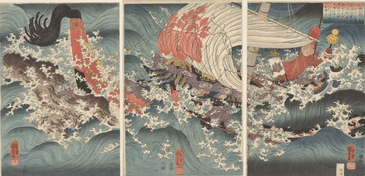 La historia del capitán de barco Yojibei, Utagawa Kuniyoshi
