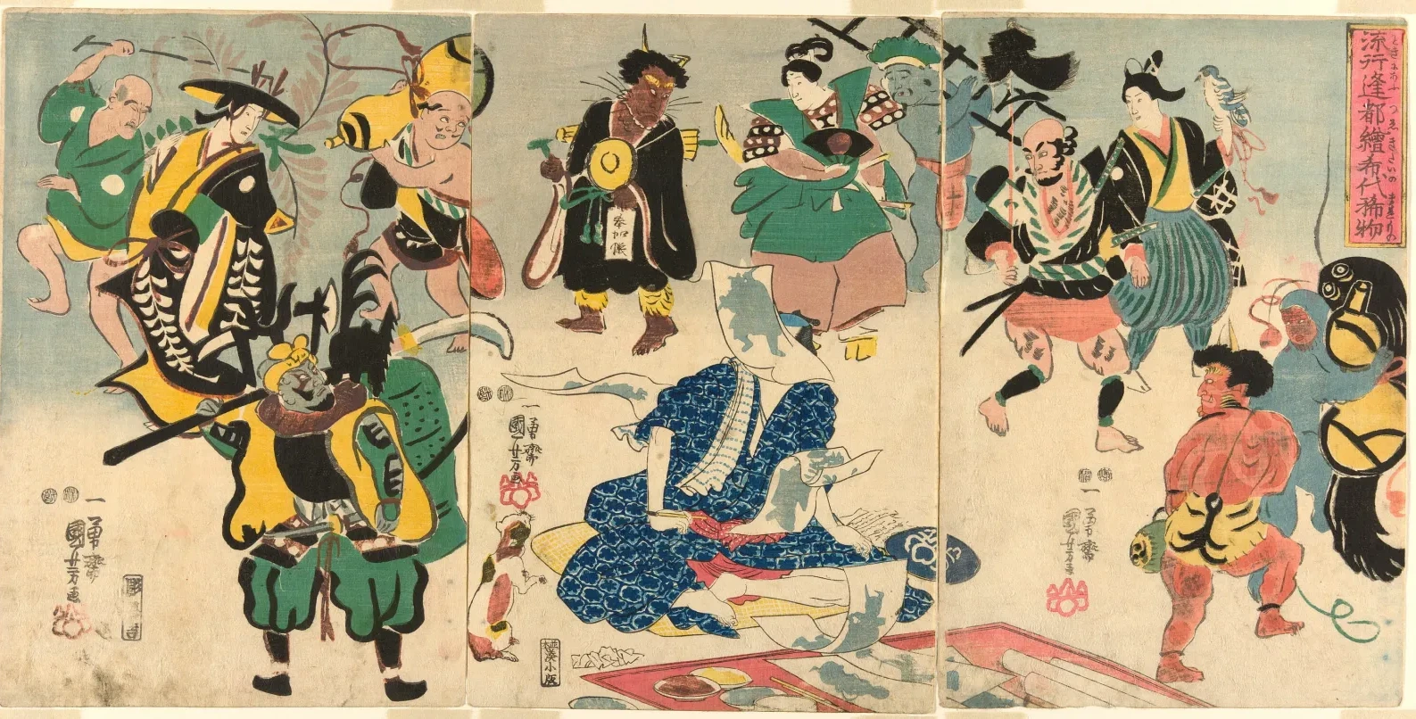 The Extraordinary Phenomenon of the Popular Otsu Picture (Tokini otsue kidai no maremono), Utagawa Kuniyoshi