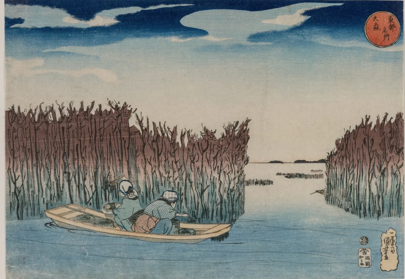Ōmori, de la série Lieux célèbres de la capitale de l'Est, Utagawa Kuniyoshi