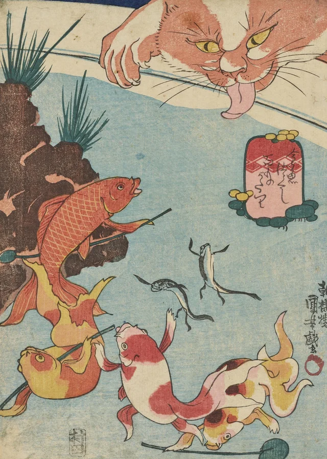 Cien historias de fantasmas, de la serie Peces de colores, Utagawa Kuniyoshi