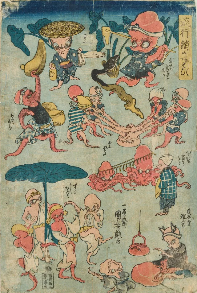 Fashionable Octopus Games, Utagawa Kuniyoshi