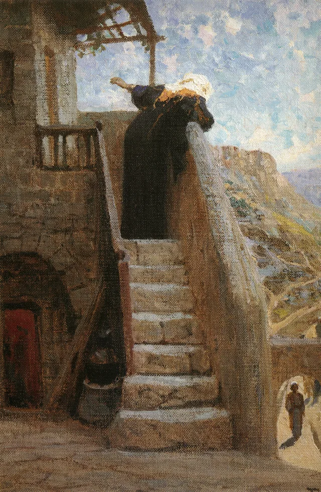 «Marta lo recibió en su casa» (serie «La vida de Cristo»), Vasily Polenov