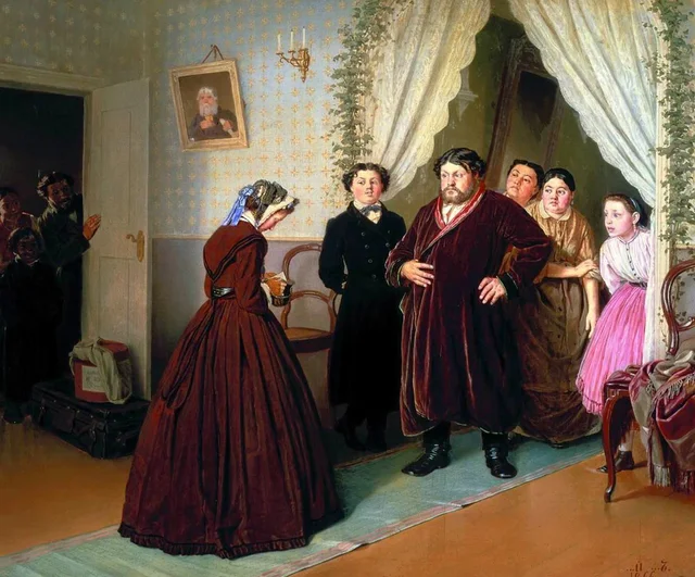 L'Arrivée d'une gouvernante dans une maison de marchands, Vassili Perov