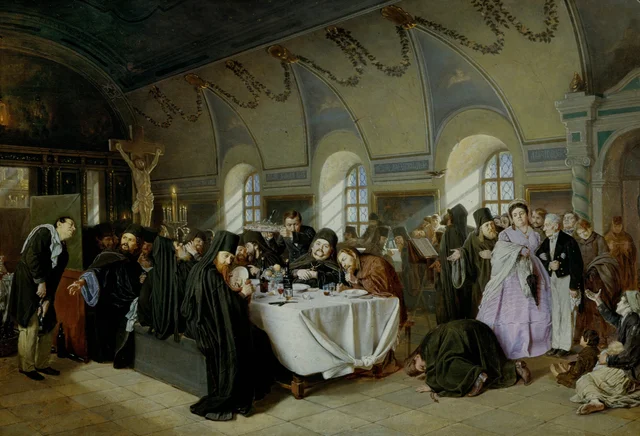 Le Repas au monastère, Vassili Perov