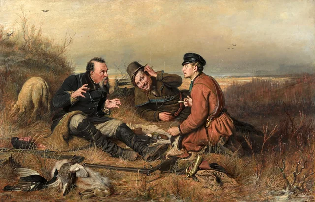 Les Chasseurs au repos, Vassili Perov