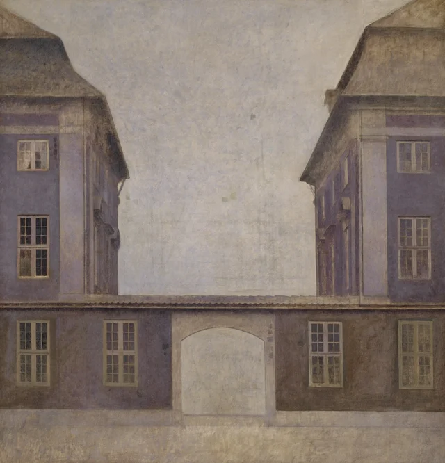Los edificios de la Compañía Asiática, vistos desde St. Annæ Gade en Christianshavn, Copenhague, Vilhelm Hammershøi