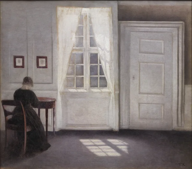 Interior de Strandgade, sol no assoalho, Vilhelm Hammershøi