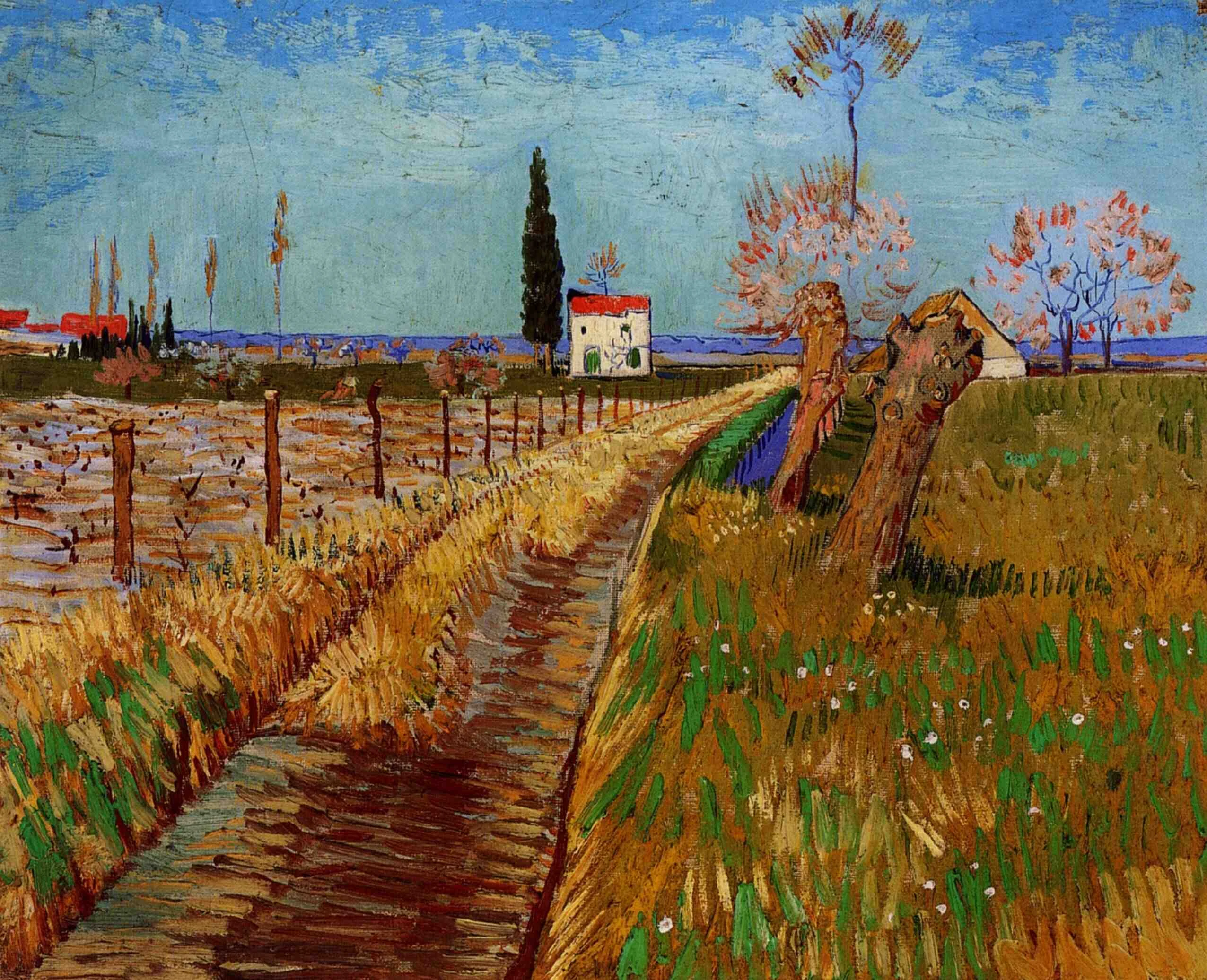 Path Through a Field with Willows, Vincent van Gogh