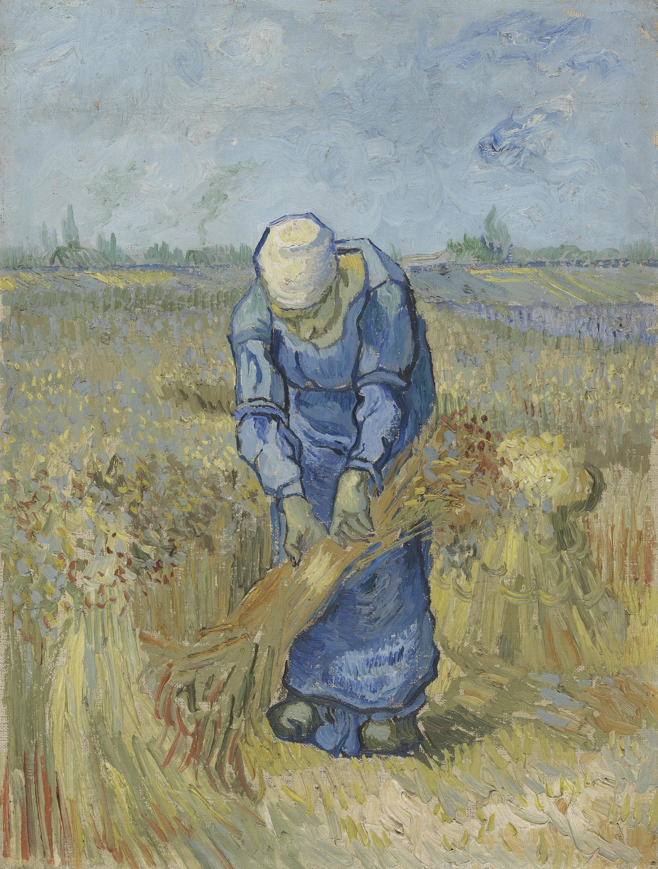 Peasant Woman Binding Sheaves (after Millet), Vincent van Gogh